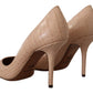 Dolce & Gabbana Beige Nude Leather BELLUCCI Heels Pumps Shoes