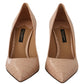 Dolce & Gabbana Beige Nude Leather BELLUCCI Heels Pumps Shoes