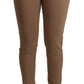 Scervino Street Brown Viscose Mid Waist Slim Tapered Pants