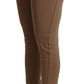 Scervino Street Brown Viscose Mid Waist Slim Tapered Pants