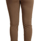 Scervino Street Brown Viscose Mid Waist Slim Tapered Pants