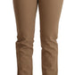 Jacob Cohen Brown Cotton Stretch Mid Waist Skinny Pants