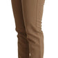 Jacob Cohen Brown Cotton Stretch Mid Waist Skinny Pants