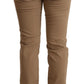 Jacob Cohen Brown Cotton Stretch Mid Waist Skinny Pants