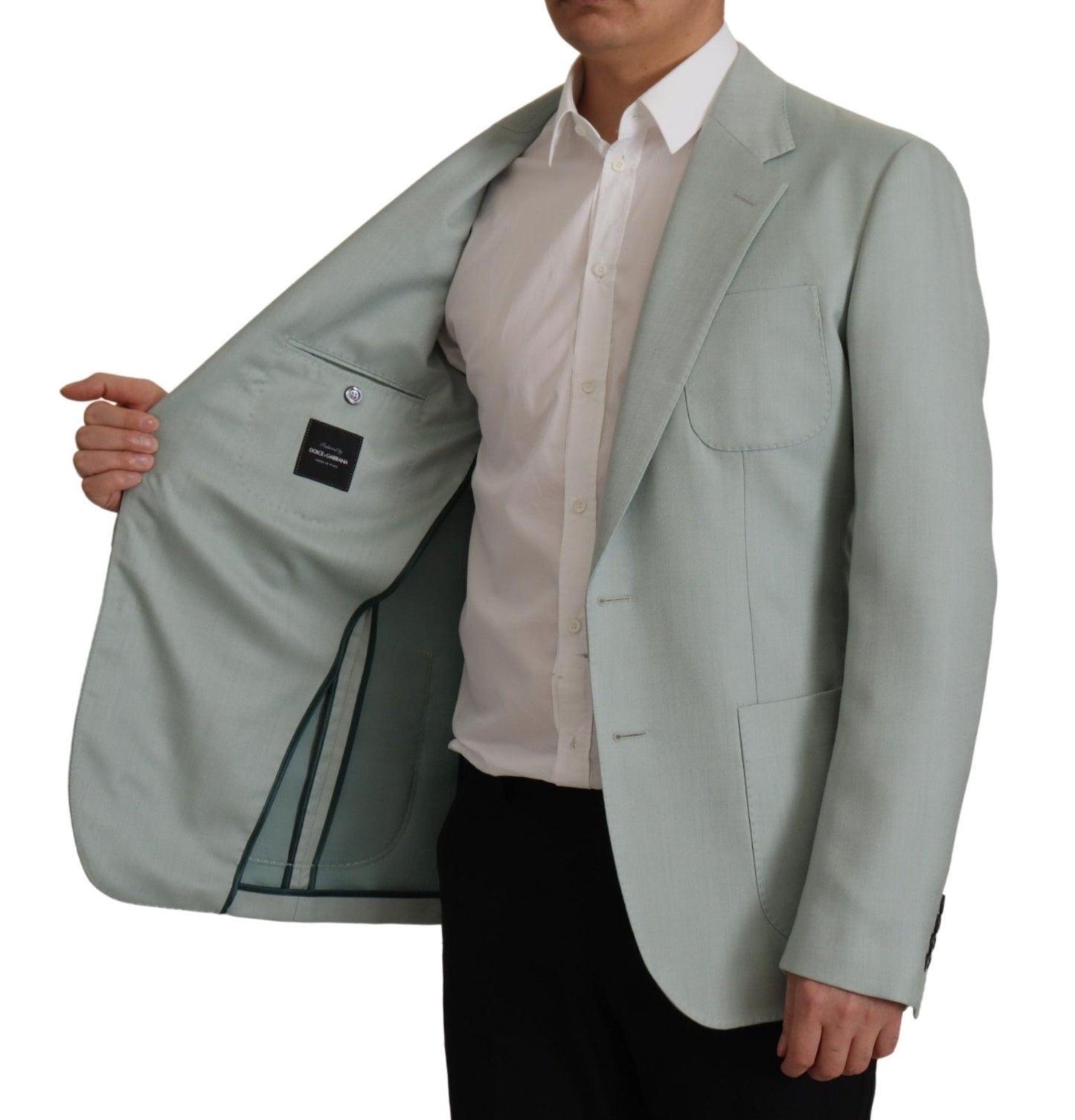 Dolce & Gabbana Light Green Cashmere Silk Blazer