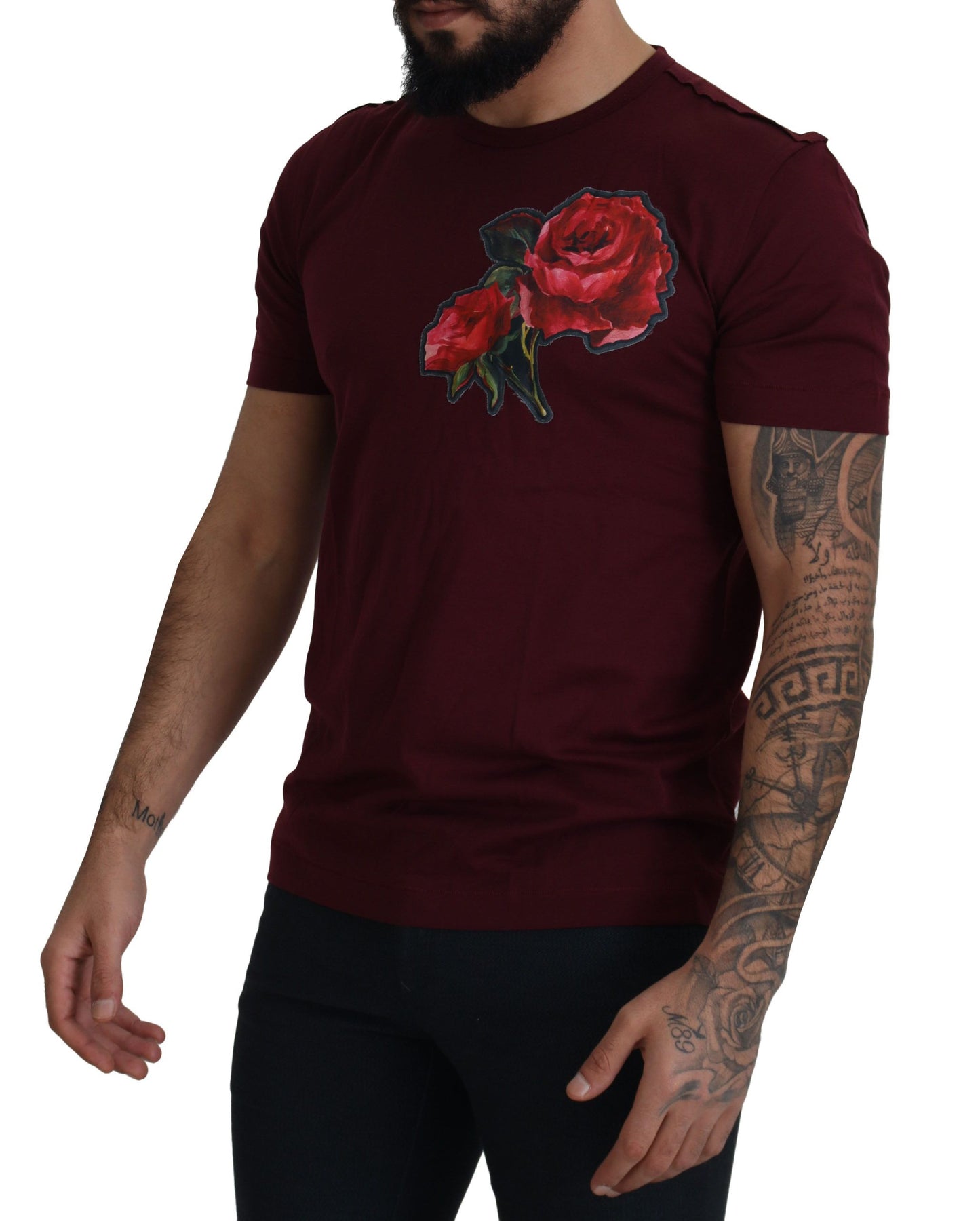 Dolce & Gabbana Bordeaux Roses T-shirt