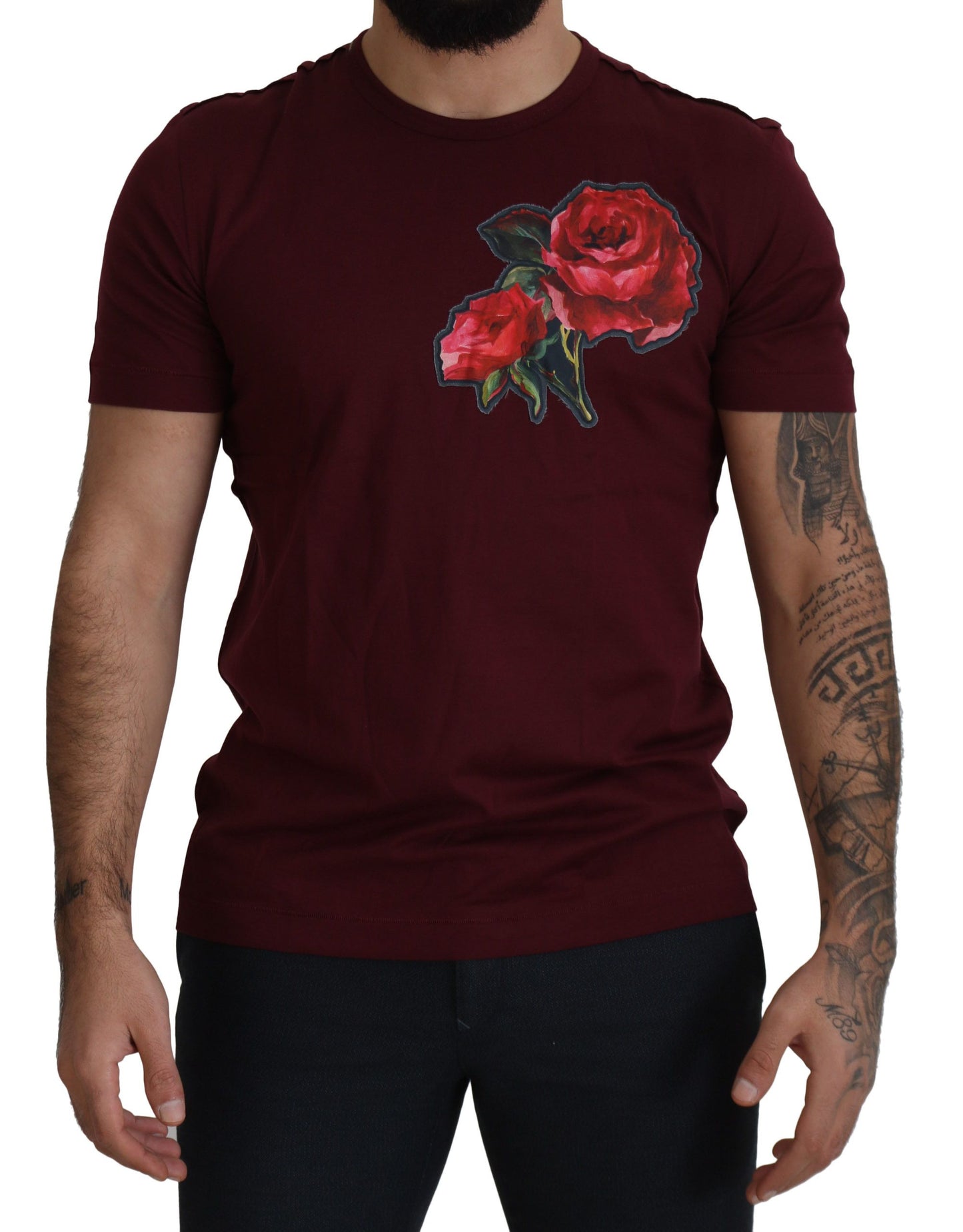 Dolce & Gabbana Bordeaux Roses T-shirt