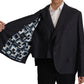 Dolce & Gabbana Blue Linen Formal Mens Blazer Jacket