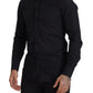 Dolce & Gabbana Black Cotton GOLD Slim Fit Dress Shirt