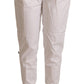 Met White Cotton Mid Waist Tapered Cropped Pants