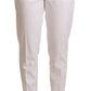 Jacob Cohen White Mid Waist Tapered Birgitte Pants