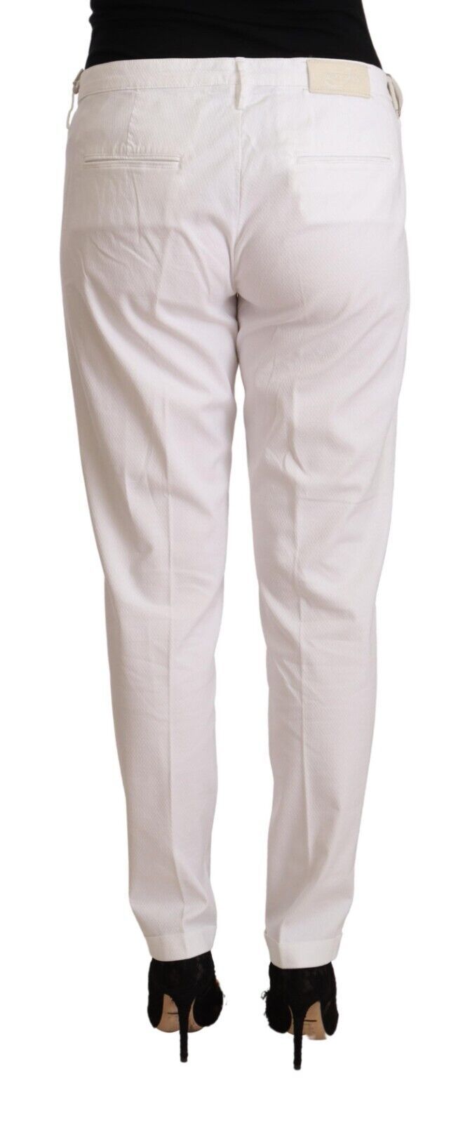 Jacob Cohen White Mid Waist Tapered Birgitte Pants