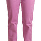 Jacob Cohen Pink Cotton Low Waist Denim Tapered Jeans