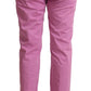 Jacob Cohen Pink Cotton Low Waist Denim Tapered Jeans