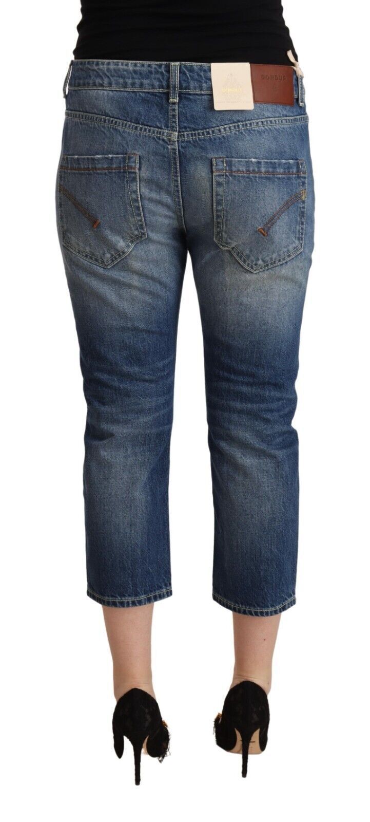 Dondup Blue Washed Mid Waist Capri Denim Jeans