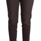 Ermanno Scervino Brown Cotton Low Waist Slim Fit Pants