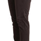 Ermanno Scervino Brown Cotton Low Waist Slim Fit Pants