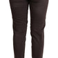 Ermanno Scervino Brown Cotton Low Waist Slim Fit Pants