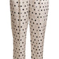 Ermanno Scervino White Polka Dotted High Waist Tapered Pants