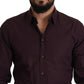 Dolce & Gabbana Purple Cotton GOLD Slim Fit Dress Shirt