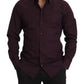 Dolce & Gabbana Purple Cotton GOLD Slim Fit Dress Shirt