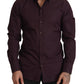 Dolce & Gabbana Purple Cotton GOLD Slim Fit Dress Shirt