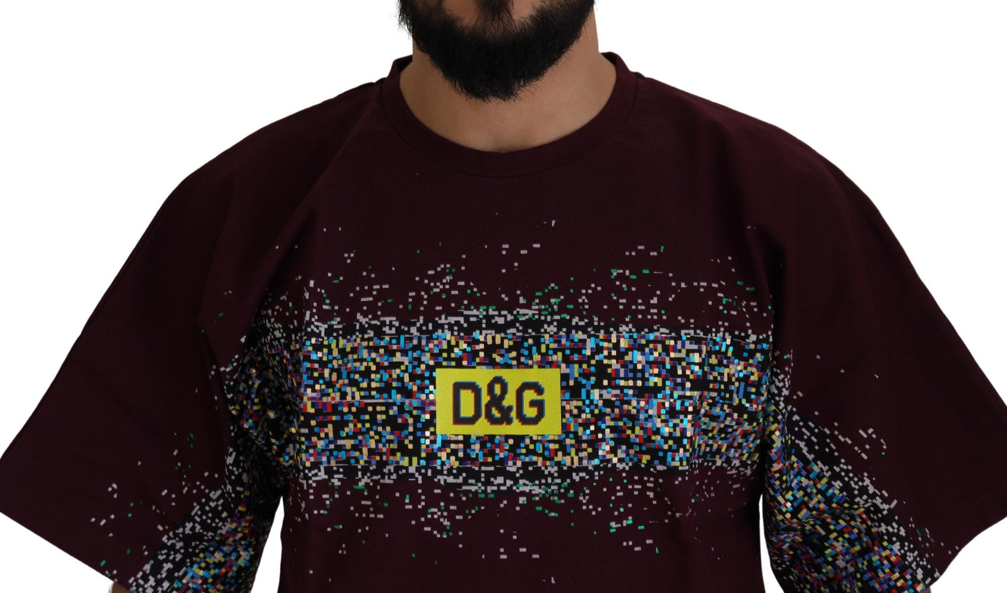 Dolce & Gabbana Bordeaux Cotton DG CHANNEL Top  T-shirt