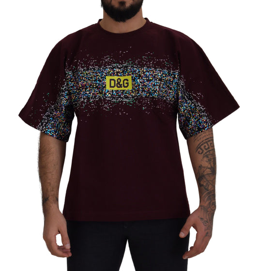 Dolce & Gabbana Bordeaux Cotton DG CHANNEL Top  T-shirt