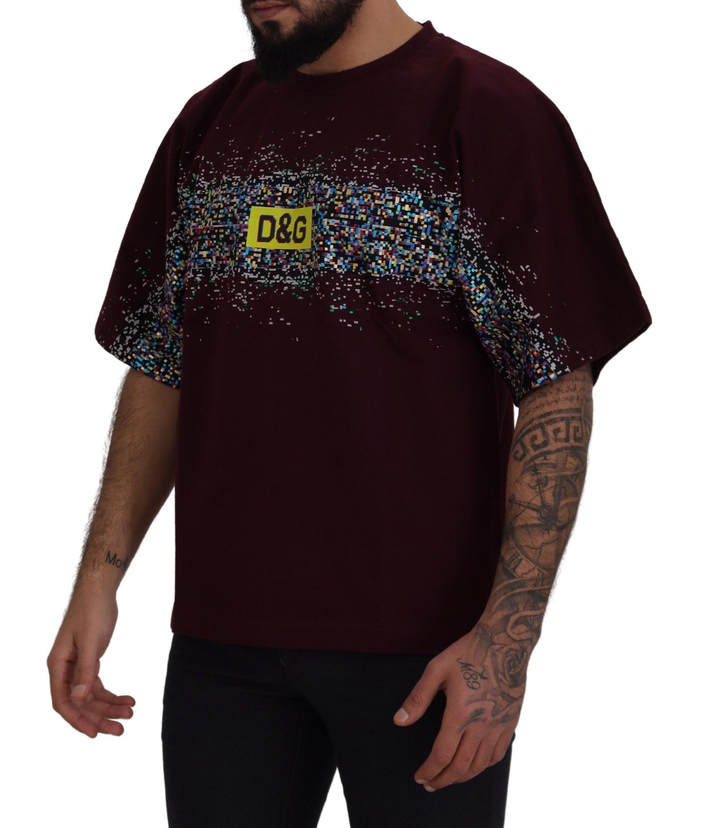 Dolce & Gabbana Bordeaux Cotton DG CHANNEL Top  T-shirt