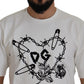 Dolce & Gabbana White Amor Cotton Crewneck  T-shirt