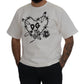 Dolce & Gabbana White Amor Cotton Crewneck  T-shirt