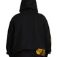 Dolce & Gabbana Black Cotton Hooded DG Shield Pullover Sweater