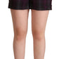 BENCIVENGA Multicolor Checkered Mid Waist Folded Hem Shorts