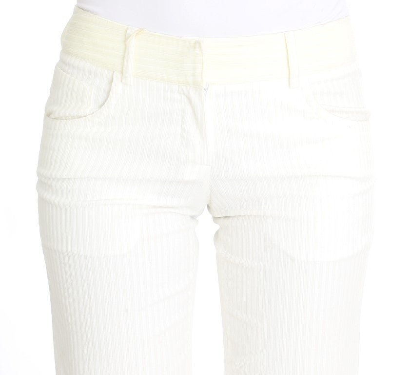 Ermanno Scervino White Striped Straight Fit Pants