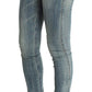 PLEIN SUD Blue Wash Stretch Skinny Slim Fit Jeans