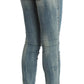 PLEIN SUD Blue Wash Stretch Skinny Slim Fit Jeans