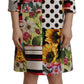 Dolce & Gabbana Multicolor Charmeuse Floral Sheath Jaquard Pachwork Dress