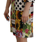 Dolce & Gabbana Multicolor Charmeuse Floral Sheath Jaquard Pachwork Dress