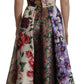 Dolce & Gabbana Multicolor Pachwork Print Floral Jaquard Silk Midi  Dress