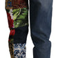 Dolce & Gabbana Blue Jeans Jacquard Majolica High Waist Pants