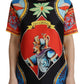 Dolce & Gabbana Multicolor Soldier Carretto Silk Top  T-shirt