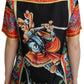 Dolce & Gabbana Multicolor Soldier Carretto Silk Top  T-shirt