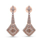 Infinite Jewels 18K Rose Gold 1 1/3 Cttw Diamond Studded Fleur De Lis Drop Earrings