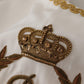 Dolce & Gabbana White Silk Gold DG Crown Crystal Blouse Top