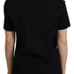 Dolce & Gabbana Black Logo Motive Crewneck Cotton T-shirt