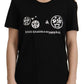 Dolce & Gabbana Black Logo Motive Crewneck Cotton T-shirt