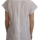 Dolce & Gabbana White Sleeveless Tuxedo Formal Blouse Top