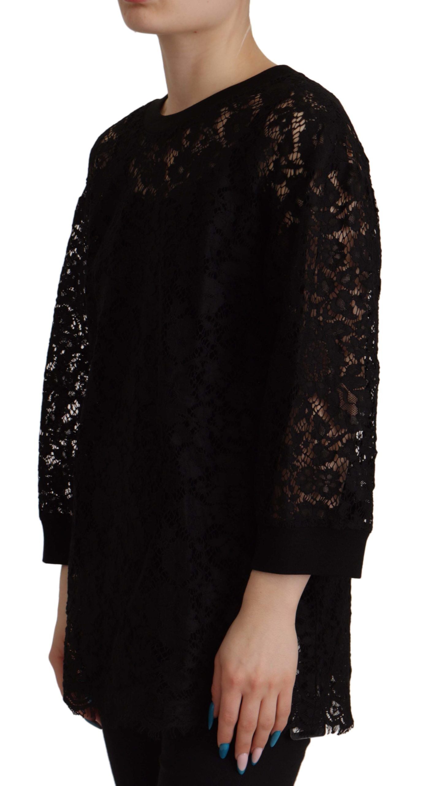 Dolce & Gabbana Elegant Black Long Sleeve Blouse Top