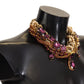 Dolce & Gabbana Gold Brass Sicily Purple Crystal Necklace