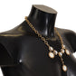 Dolce & Gabbana Gold Clock Statement Crystal Chain Necklace